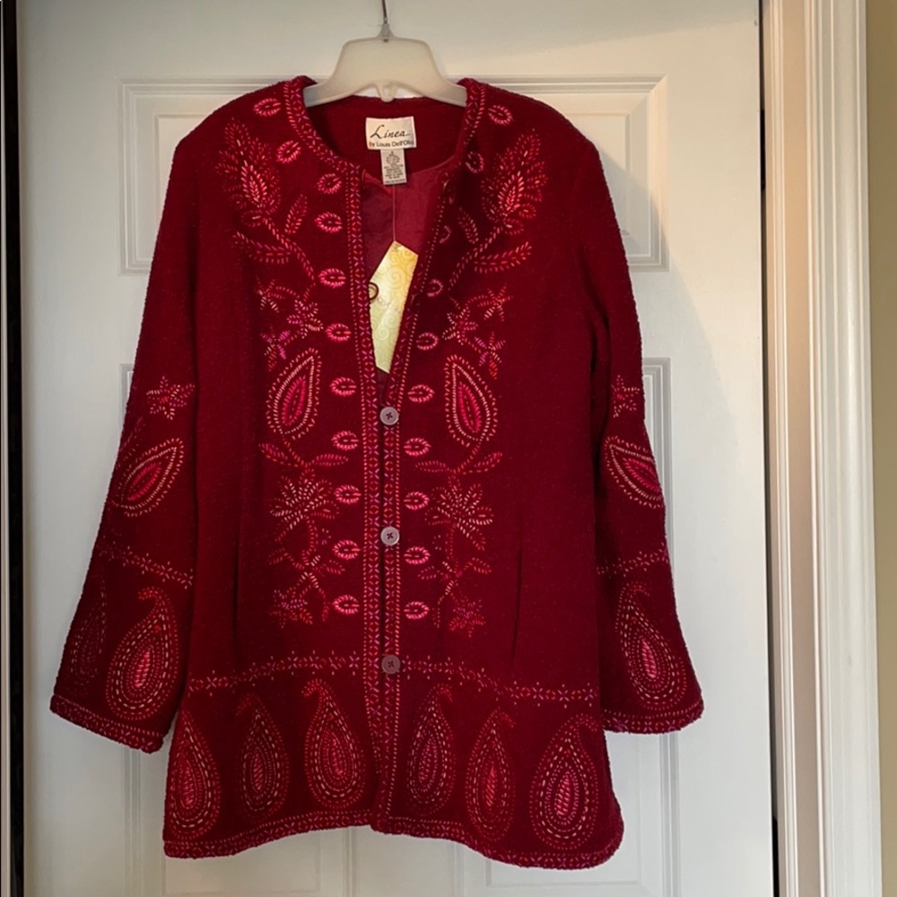 Linda by Louis Dell’Olio Embroidered Lined Jacket